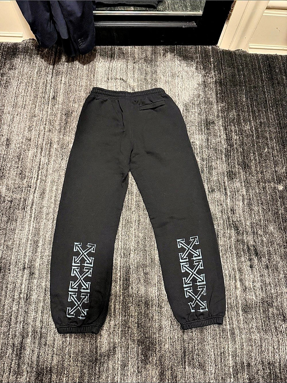 Off-White Slim Fit Marker Track Sweatpants Black Logo Sweatpants Size Medium